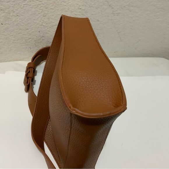 Anthropologie Remi And Reid Vegan Leather  Brown  Crossbody Bag top zip - Picture 13 of 16